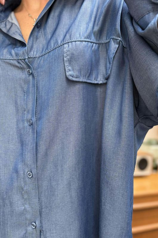 Perfect Chambray Denim Shirt Dark ~